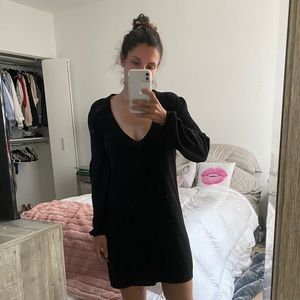 Vintage sweater dress with open back